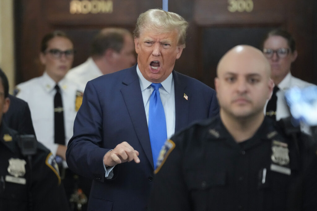 Donald Trump Former President Donald Trump speaks to reporters