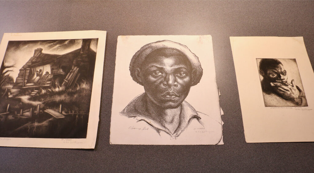 The Historical Society of Pennsylvania archives contain a large collection of Dox Thrash's WPA-era works. (Emma Lee/WHYY)