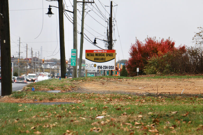 a sign showing retail space available.