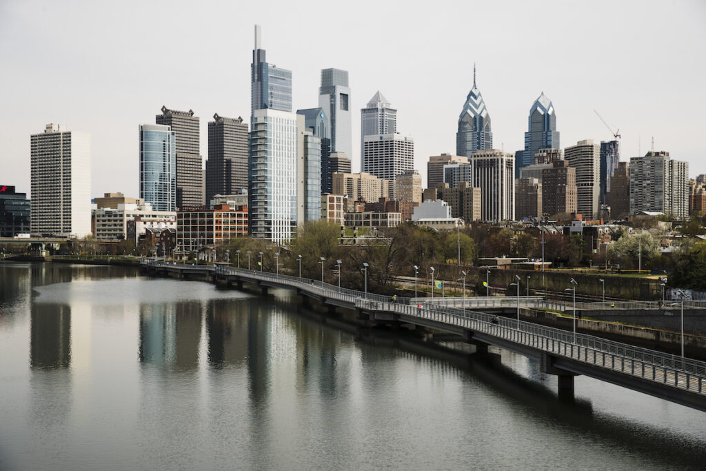 The Philadelphia city skyline