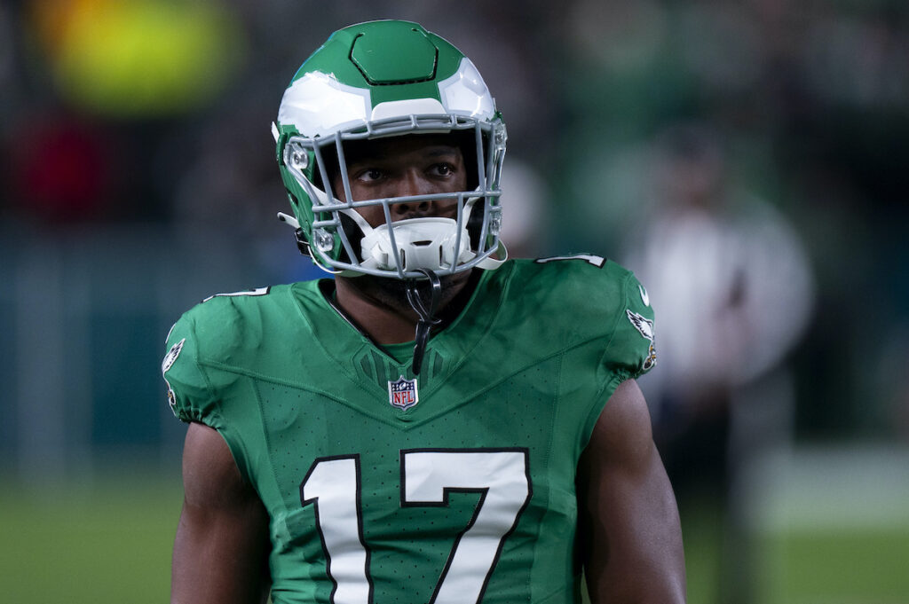 Nakobe Dean Philadelphia Eagles linebacker Nakobe Dean (17) looks on during the NFL football game against the Miami Dolphins, Sunday, Oct. 22, 2023, in Philadelphia. (AP Photo/Chris Szagola)