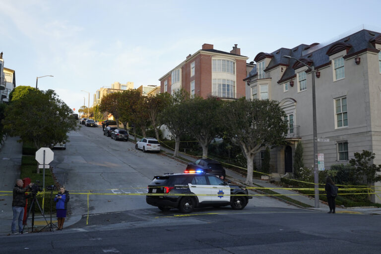 File photo: Police tape blocks a street outside the home of House Speaker Nancy Pelosi and her husband Paul Pelosi in San Francisco on Oct. 28, 2022.