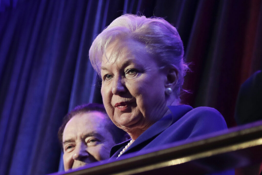 Maryanne Trump Barry Obit Federal judge Maryanne Trump Barry, older sister of Donald Trump, sits in the balcony during Trump's election night rally in New York, Nov. 9, 2016.