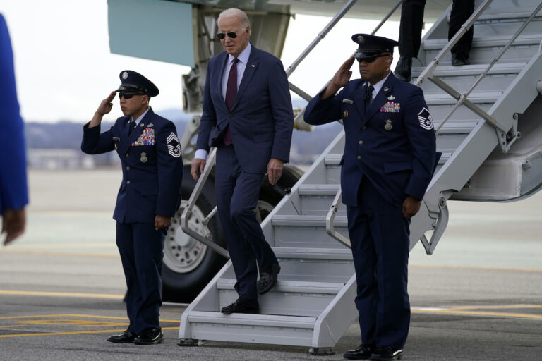 President Joe Biden arrives at San Francisco International Airport for the APEC summit, Tuesday, Nov. 14, 2023, in San Francisco.