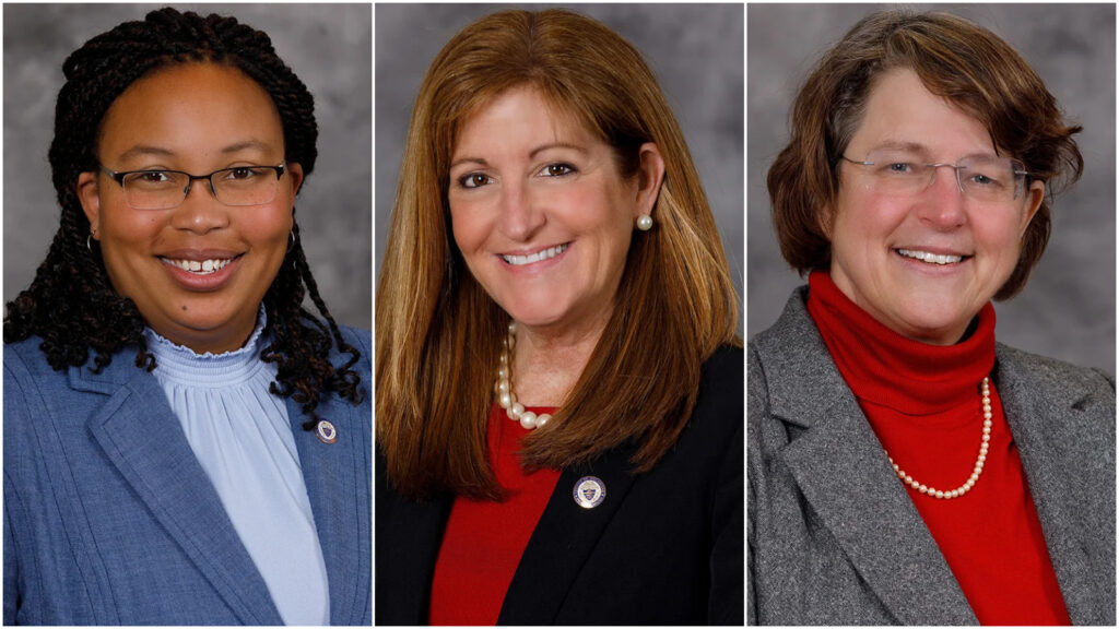 Dr. Monica Taylor, Elaine Paul Schaefer, and Christine Reuther3 – box Dr. Monica Taylor, Elaine Paul Schaefer, and Christine Reuther. (Courtesy of Delaware County)