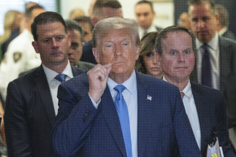 Trump walking into court