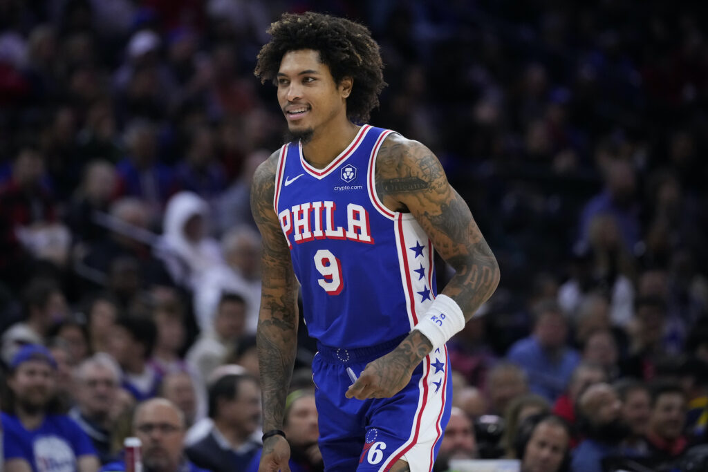 Wizards 76ers Basketball Kelly Oubre on the court
