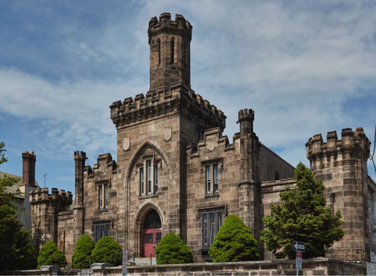 The old Montgomery County Prison, built in 1854 in Norristown, Pennsylvania, closed in 1987. (Library of Congress)