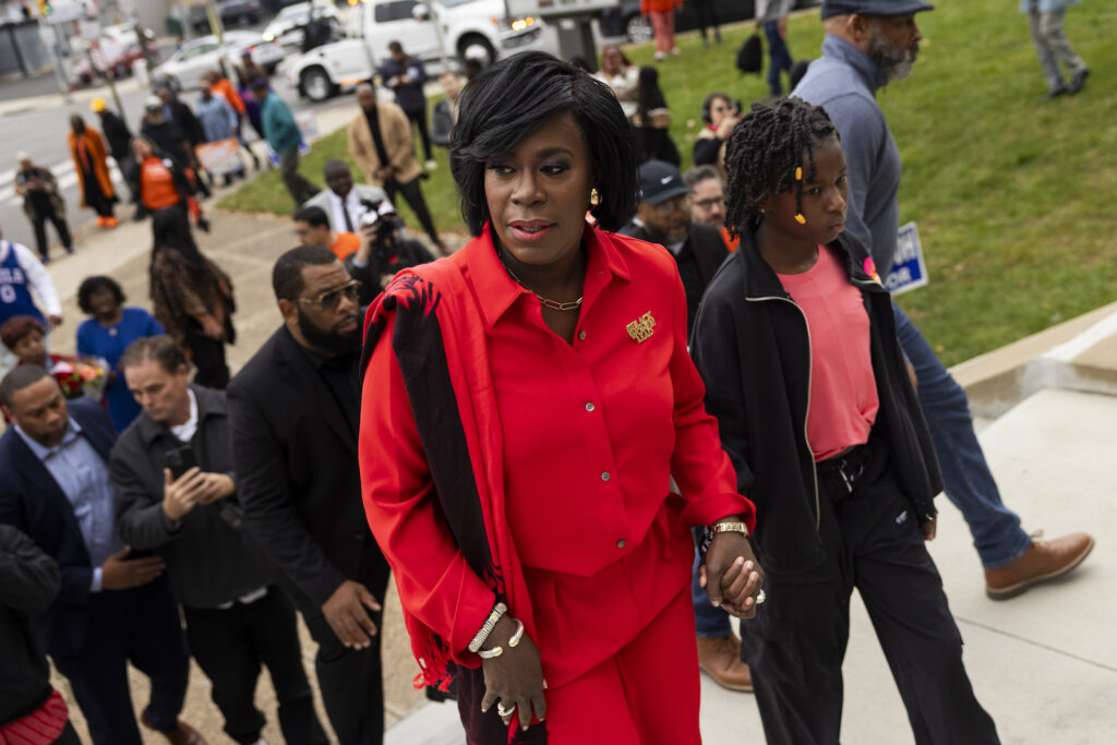 Election 2023 Philadelphia Mayor Democratic mayoral candidate Cherelle Parker entering her polling place to cast her vote on Election Day in Philadelphia, Tuesday, Nov. 7, 2023.