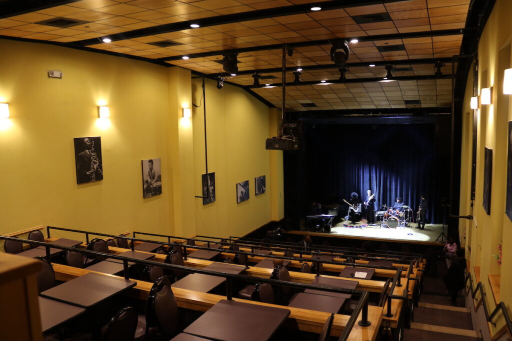 a performance space with a stage