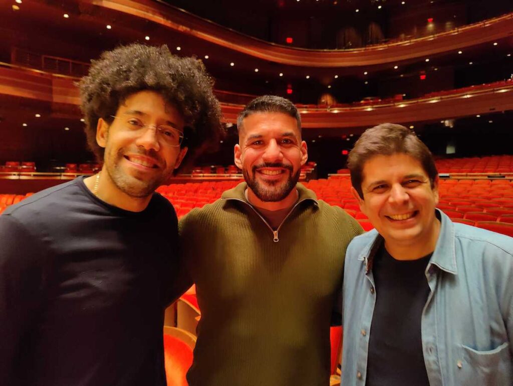 ephemerae-3 Jimmy López Bellido, center, with conductor Raphael Payare, left, and pianist Javier Perianes, right.