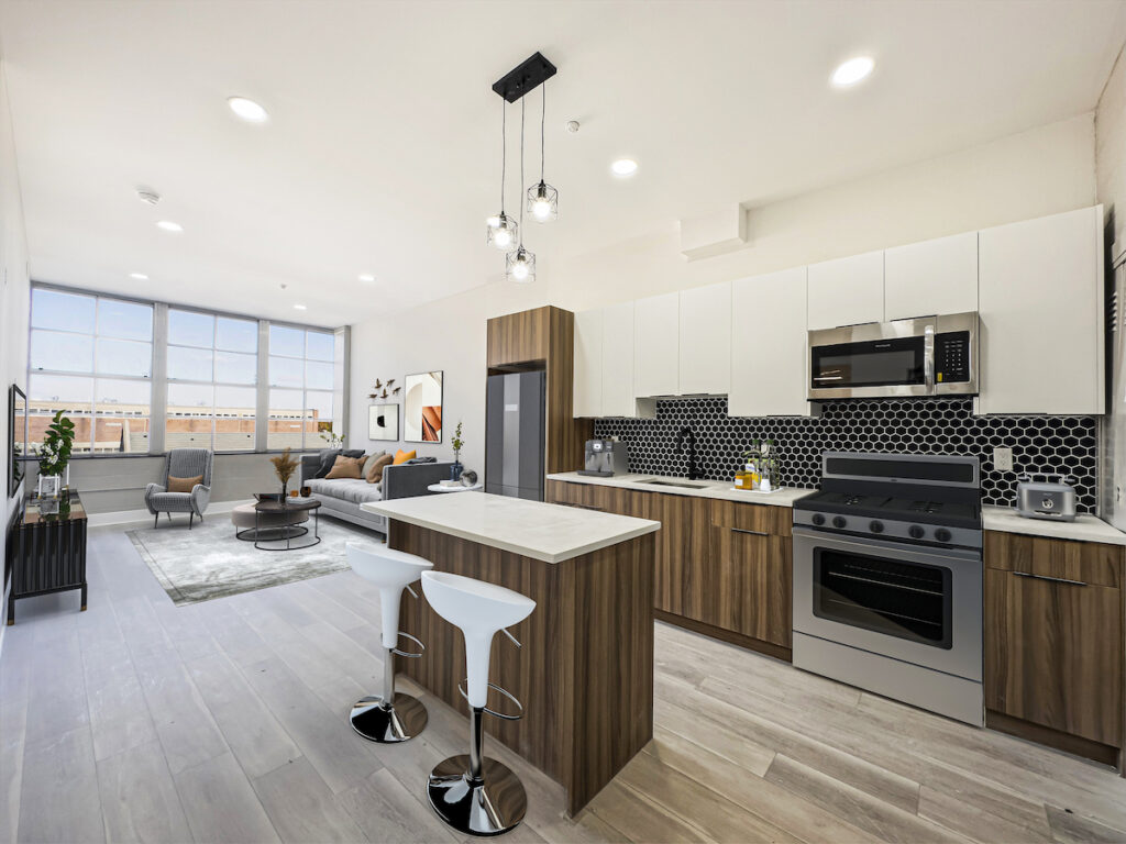 Rendering of the interior of an apartment