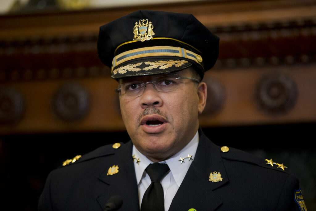 Philadelphia Police Commissioner Kevin Bethel speaks during a news conference