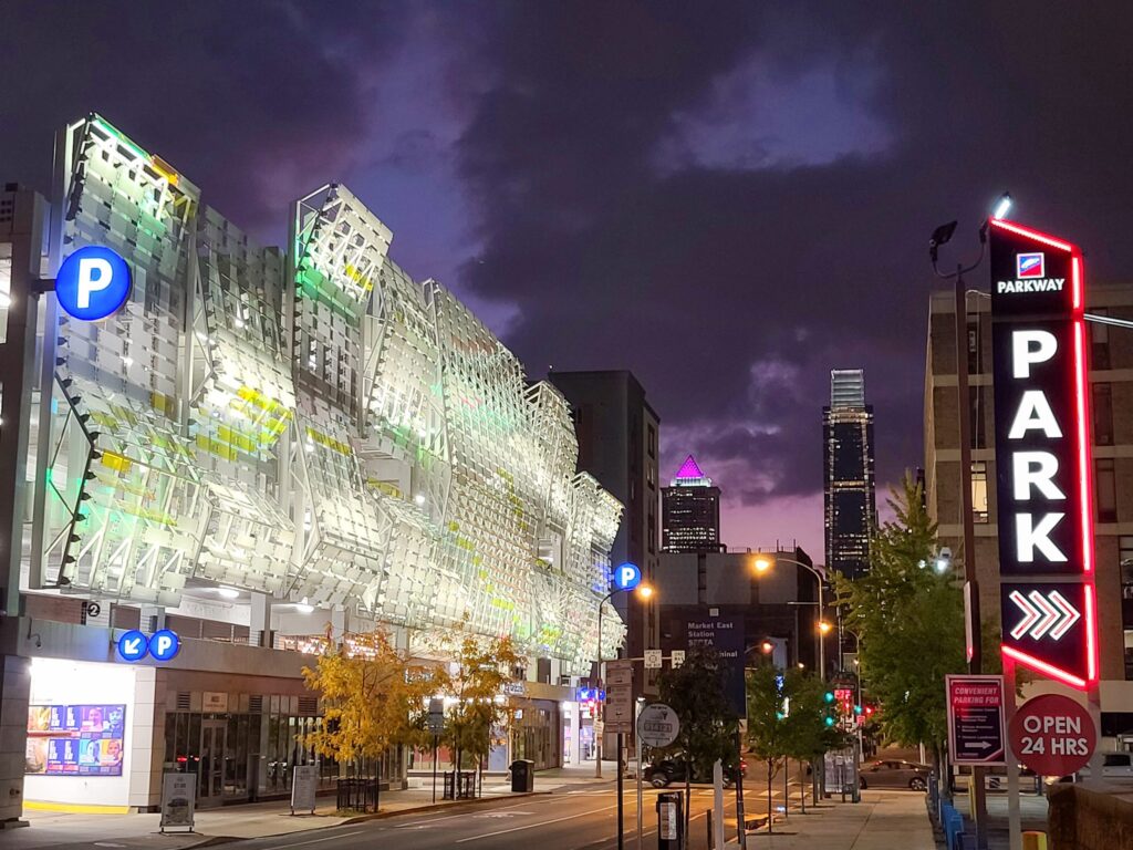 The Parkade on 8th parking garage in Canter City.