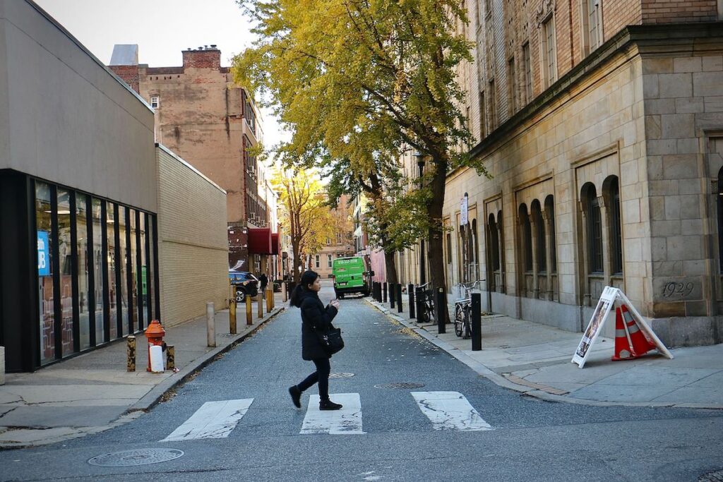 philadelphia-traffic-safety-1 A person crosses a street