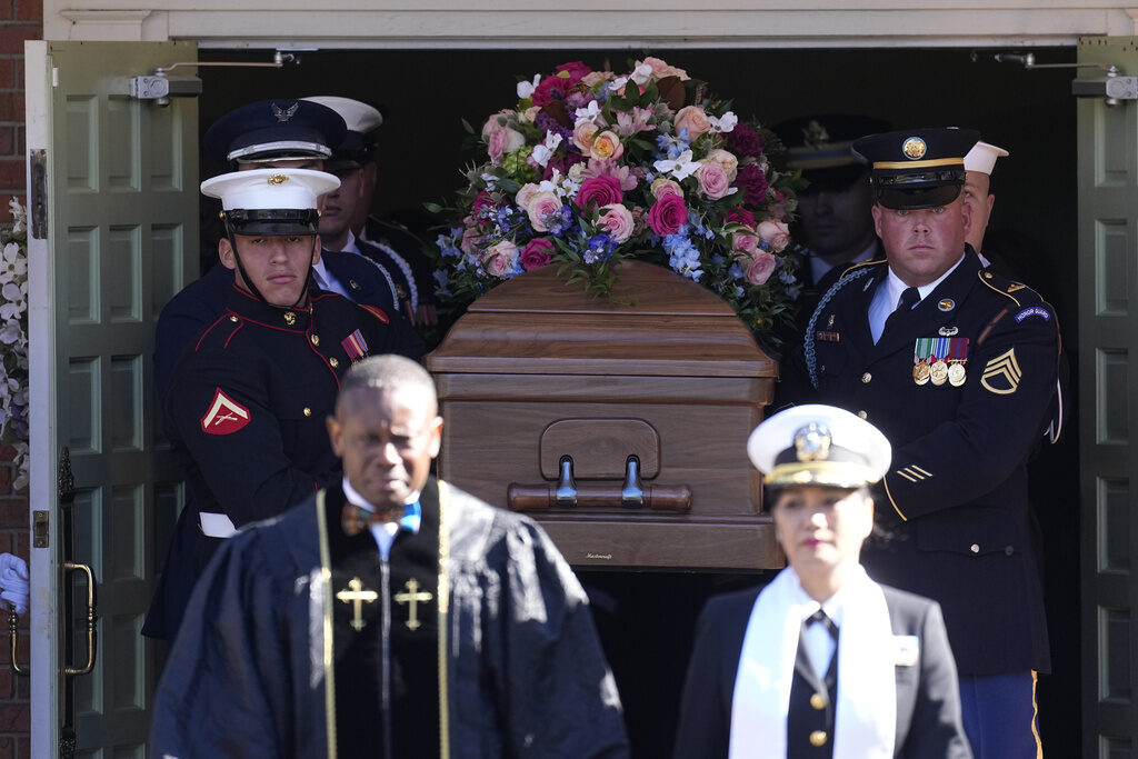 Rosalynn Carter Pallbearers carry Rosalynn Carter's casket