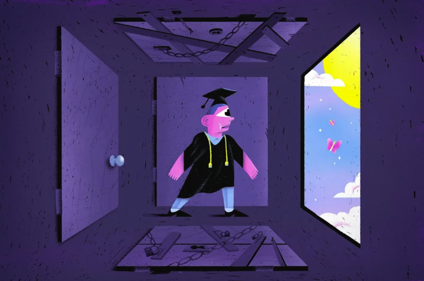 Illustration of student loan debt