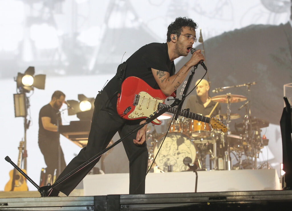 Matty Healy of The 1975 performs onstage.