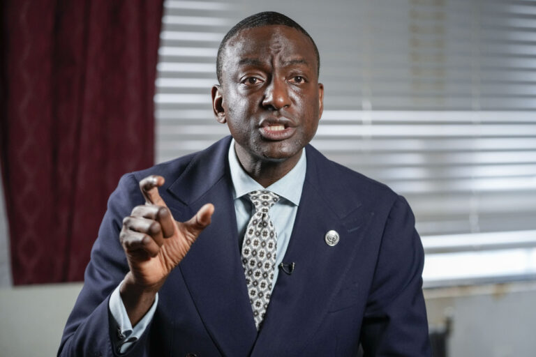 Yusef Salaam gestures as he speaks