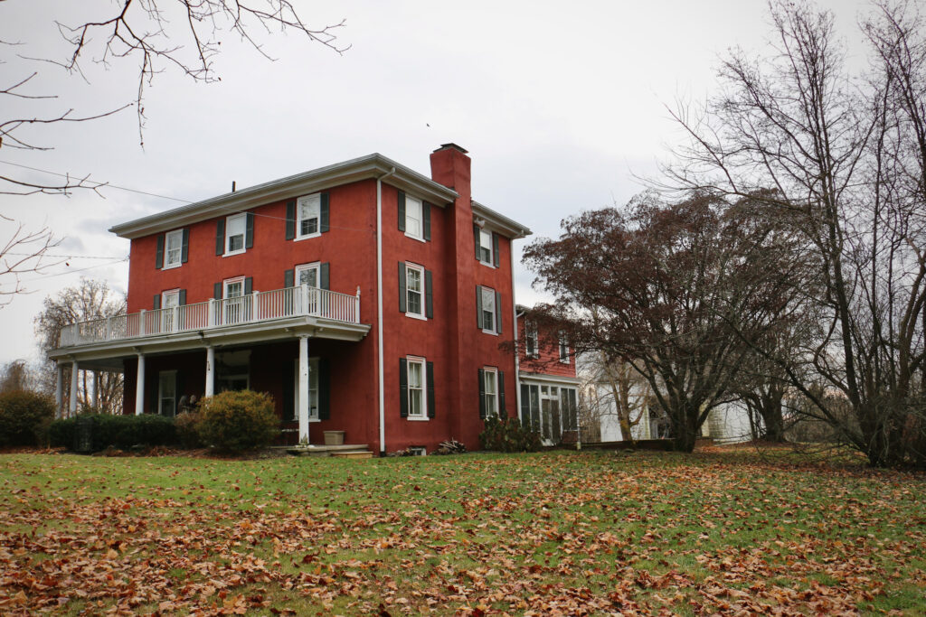2023 12 04-e lee-doylestown pa highland farm-oscar hammerstein home house A red brick farmhouse
