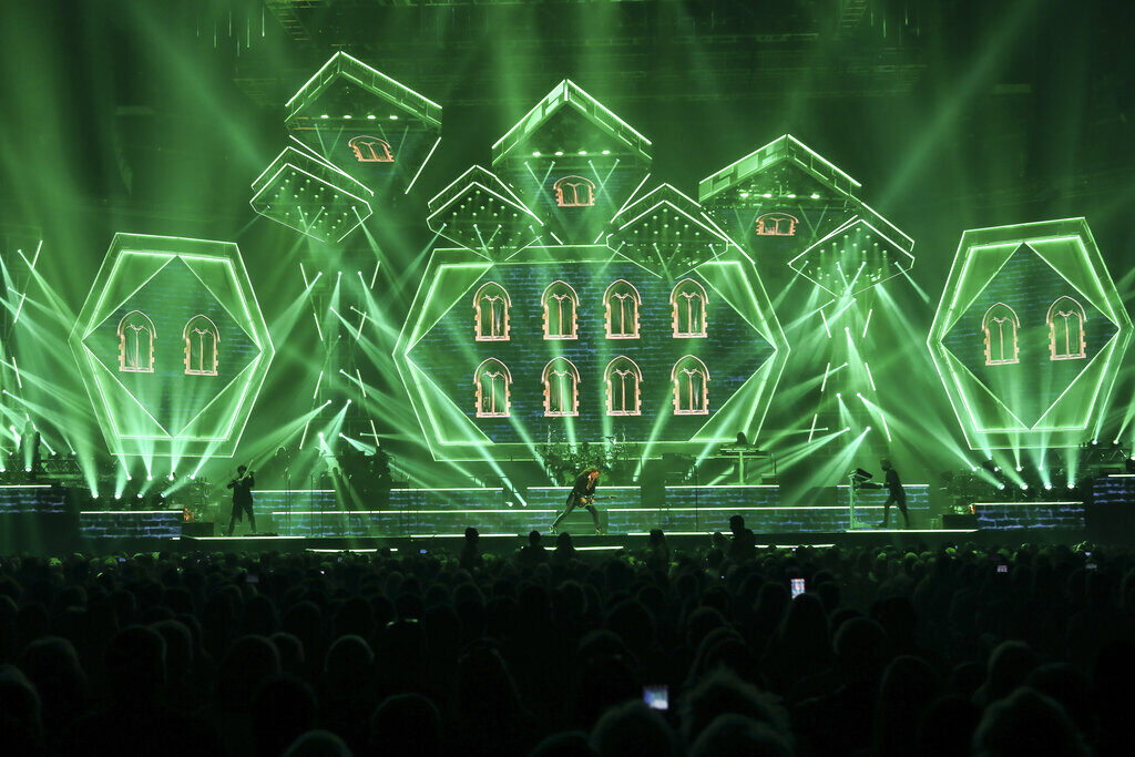 Al Pitrelli, Andrew Ross, Angus Clark, April Berry, Asha Mevlana, Ashley Hollister, Blas Elias, Bryan Hicks Green lights and members of Trans-Siberian Orchestra performing onstage