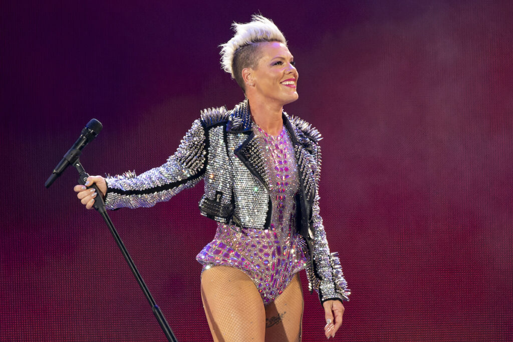 Pink performs on Saturday, Aug. 12, 2023, at Wrigley Field in Chicago.
