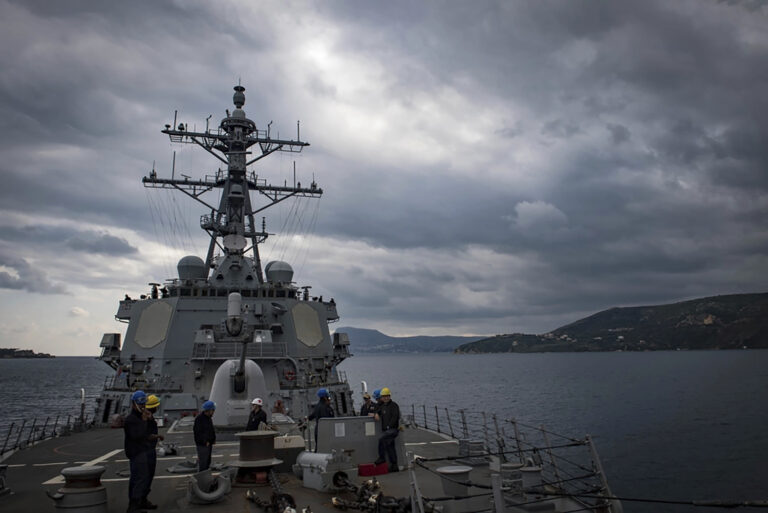 This Nov. 12, 2018 photo shows The USS Carney in the Mediterranean Sea. The American warship and multiple commercial ships came under attack Sunday, Dec. 3, 2023 in the Red Sea, the Pentagon said, potentially marking a major escalation in a series of maritime attacks in the Mideast linked to the Israel-Hamas war.  “We’re aware of reports regarding attacks on the USS Carney and commercial vessels in the Red Sea and will provide information as it becomes available,” the Pentagon said.  (Mass Communication Specialist 1st Class Ryan U. Kledzik/U.S. Navy via AP)