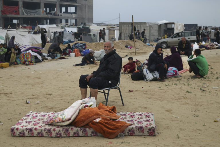 Palestinians fleeing the Israeli ground offensive arrive in Rafah, Gaza Strip, Tuesday, Dec. 5, 2023.