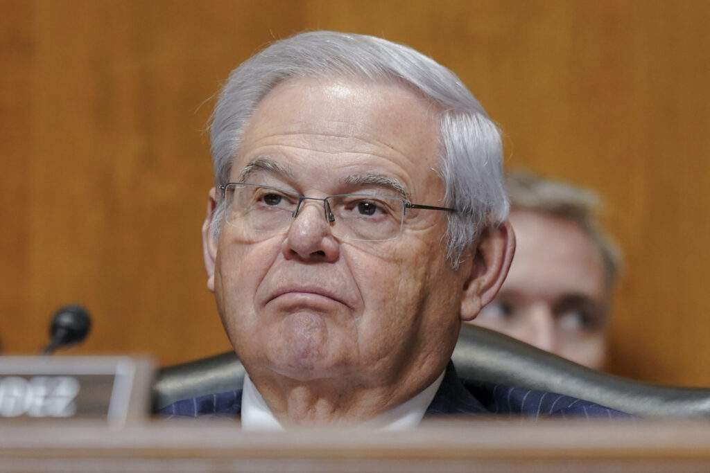 Menendez File photo: Sen. Bob Menendez, D-N.J., listens during a Senate Foreign Relations Committee hearing, Thursday, Dec. 7, 2023, on Capitol Hill in Washington.