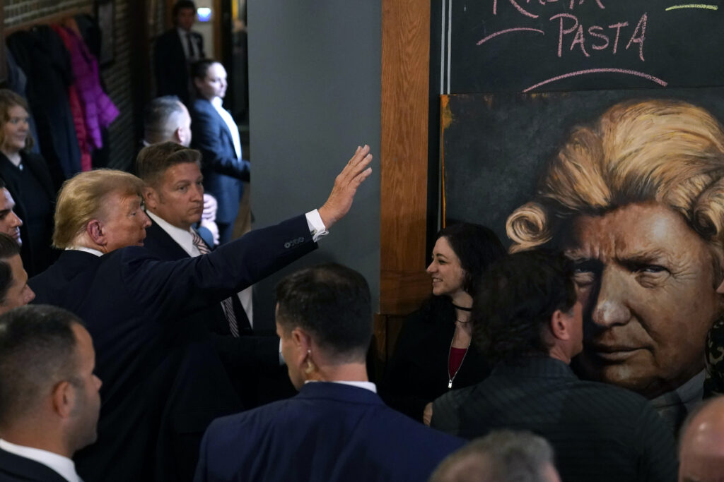 Trump with supporters