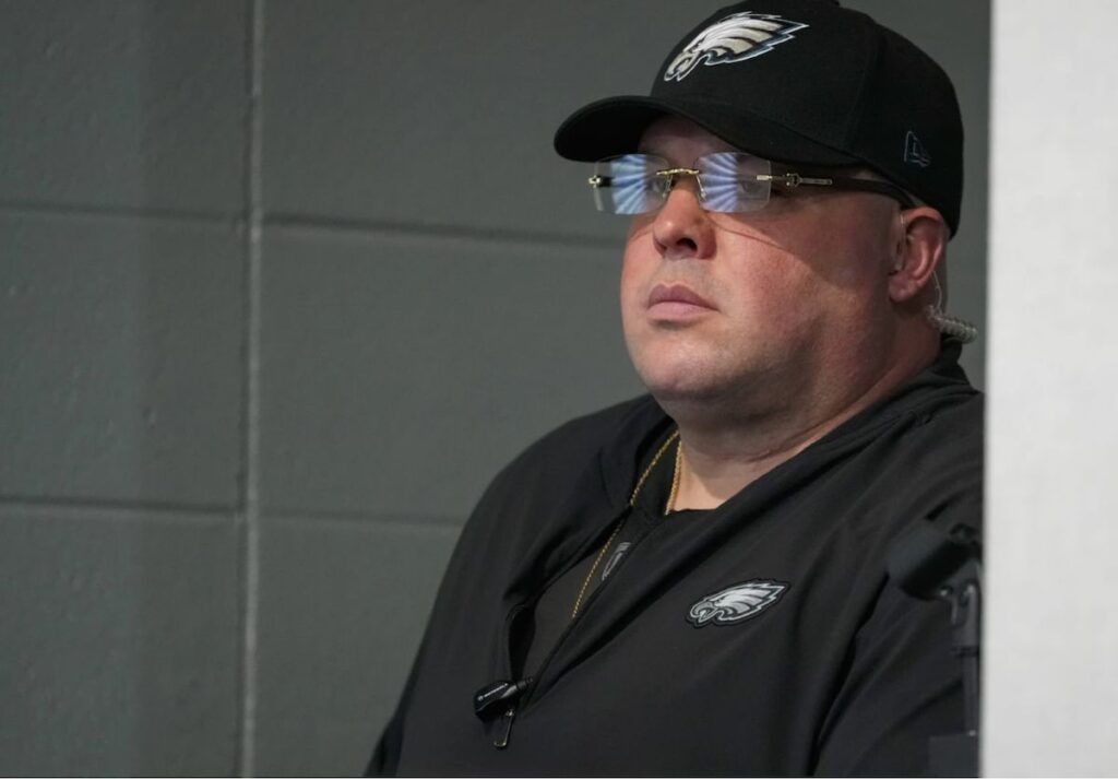 Screenshot-2023-12-04-at-6.15.27-PM Philadelphia Eagles chief security officer Dom DiSandro after the NFL game on Sunday Dec. 3, 2023 in Philadelphia.