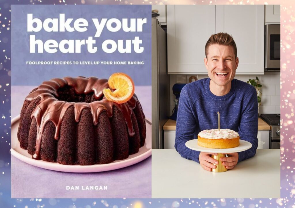 Dan Langan is a baker and blogger Two photos, left side it the book titled