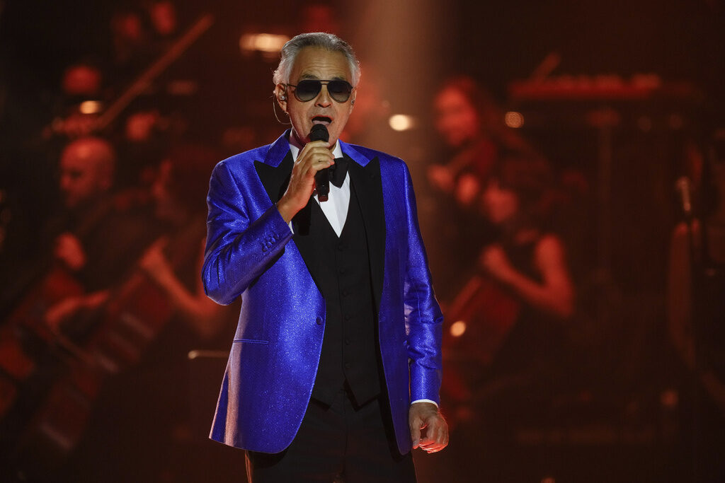 Andrea Bocelli performs onstage