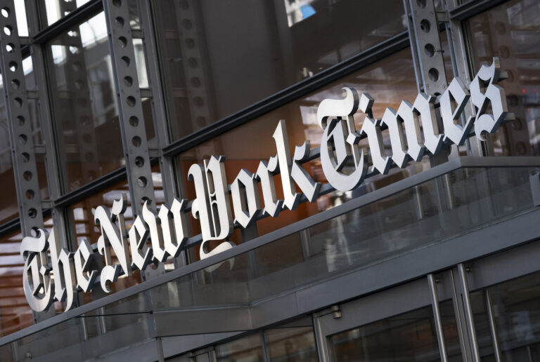The New York Times filed a federal lawsuit against OpenAI and Microsoft seeking to end the practice of using its published material to train chatbots. (Mark Lennihan/AP)
