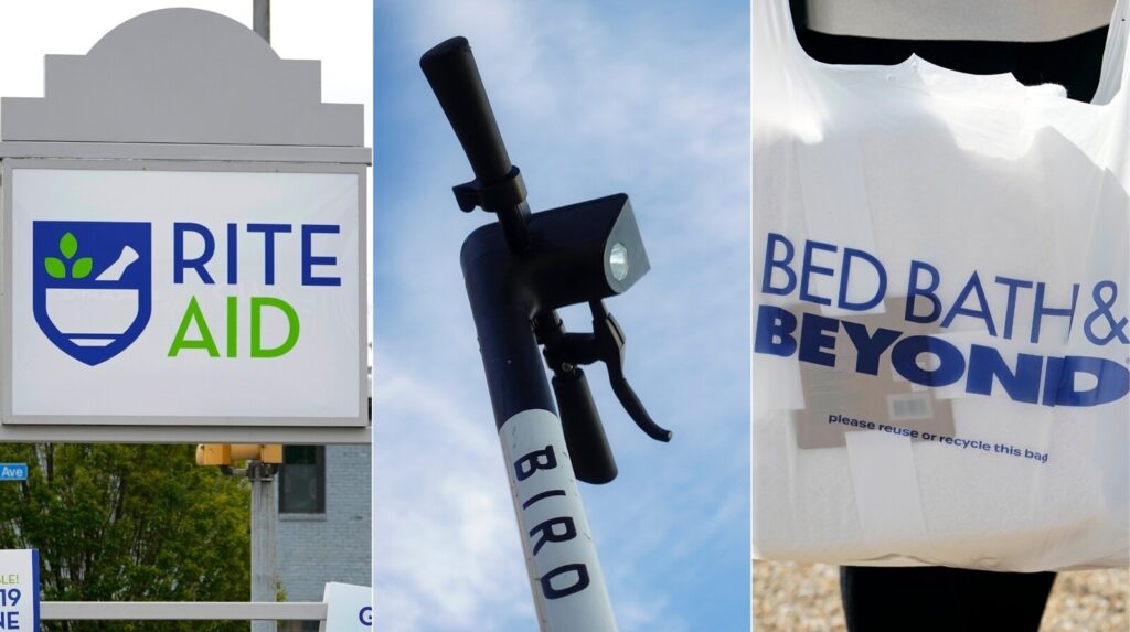 bankruptcy-art_custom-317859d19ed89aa105d35f76ef8f19ee6b95658f-s1600-c85 Rite Aid, Bird and Bed Bath & Beyond are among the notable companies that filed for bankruptcy in 2023. (Gene J. Puskar/AP; John Minchillo/AP; Rogelio V. Solis/AP)