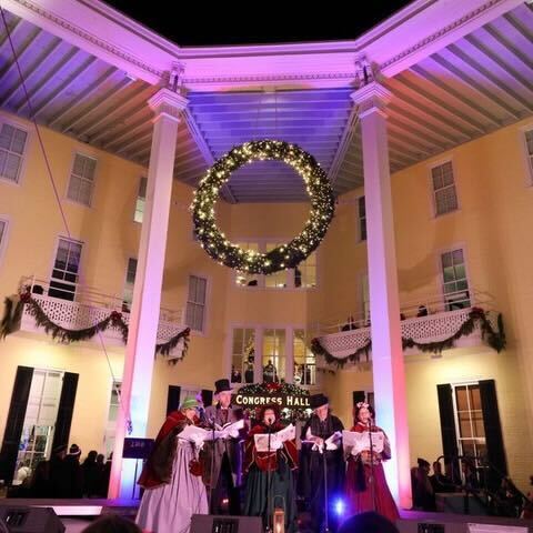 Christmas carolers in Cape May.