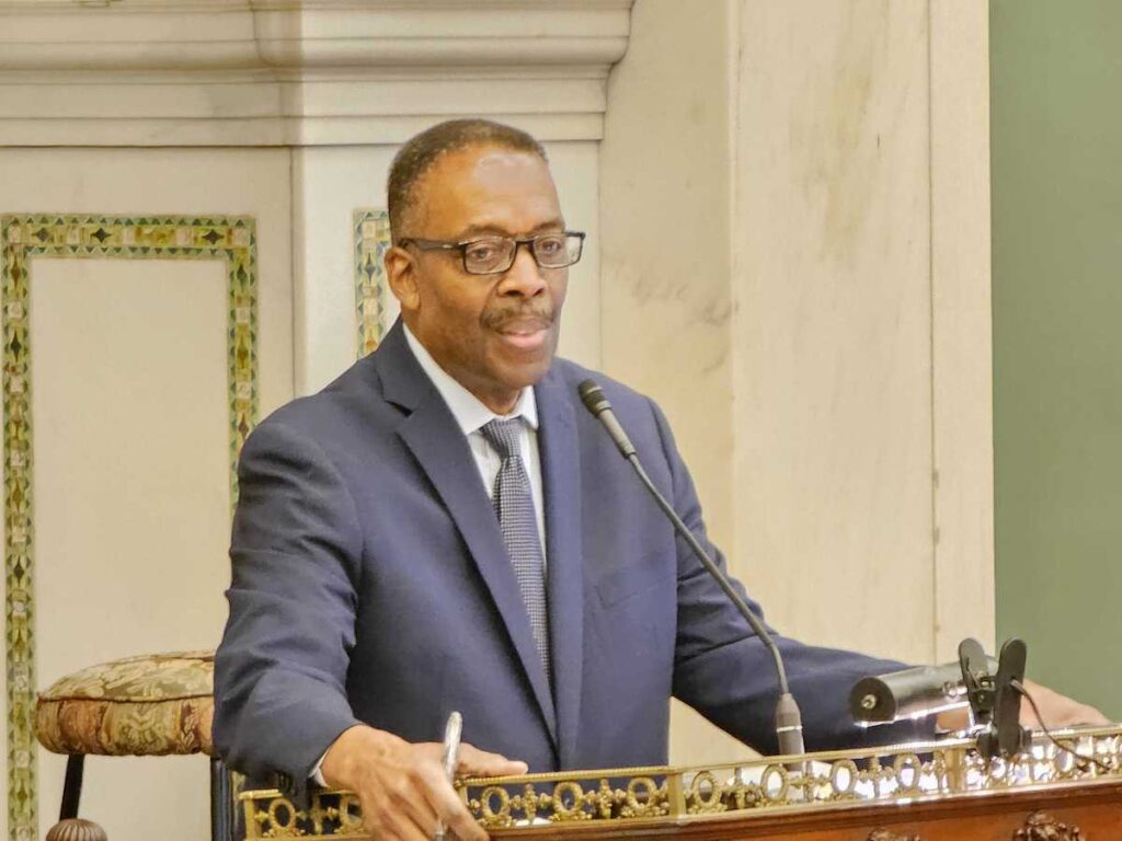 clarke-final-speech-council Darrell Clarke speaks from a podium