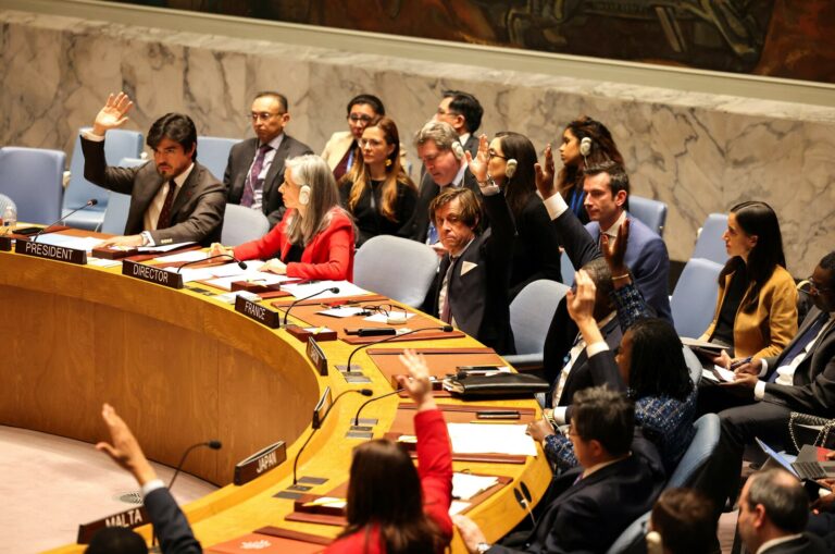 UN representatives vote