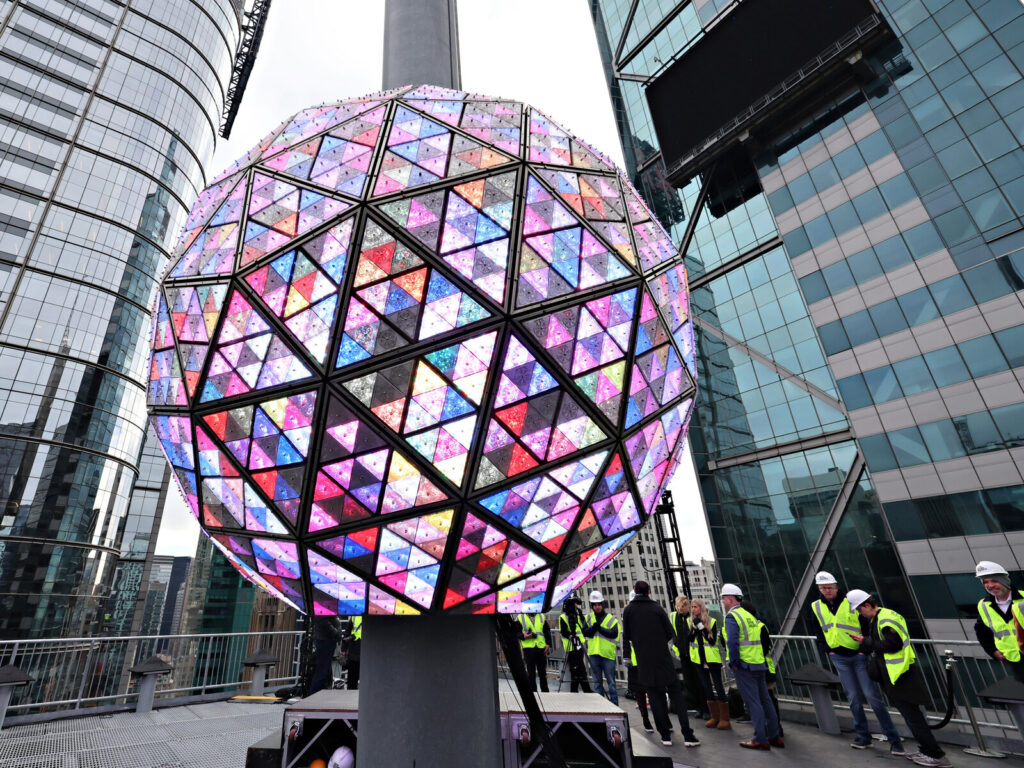 New Year’s Eve 2024 Ball Test Workers test the Times Square New Year's Eve Ball on Saturday, Dec. 30, 2023, in New York. (Cindy Ord/Getty Images)