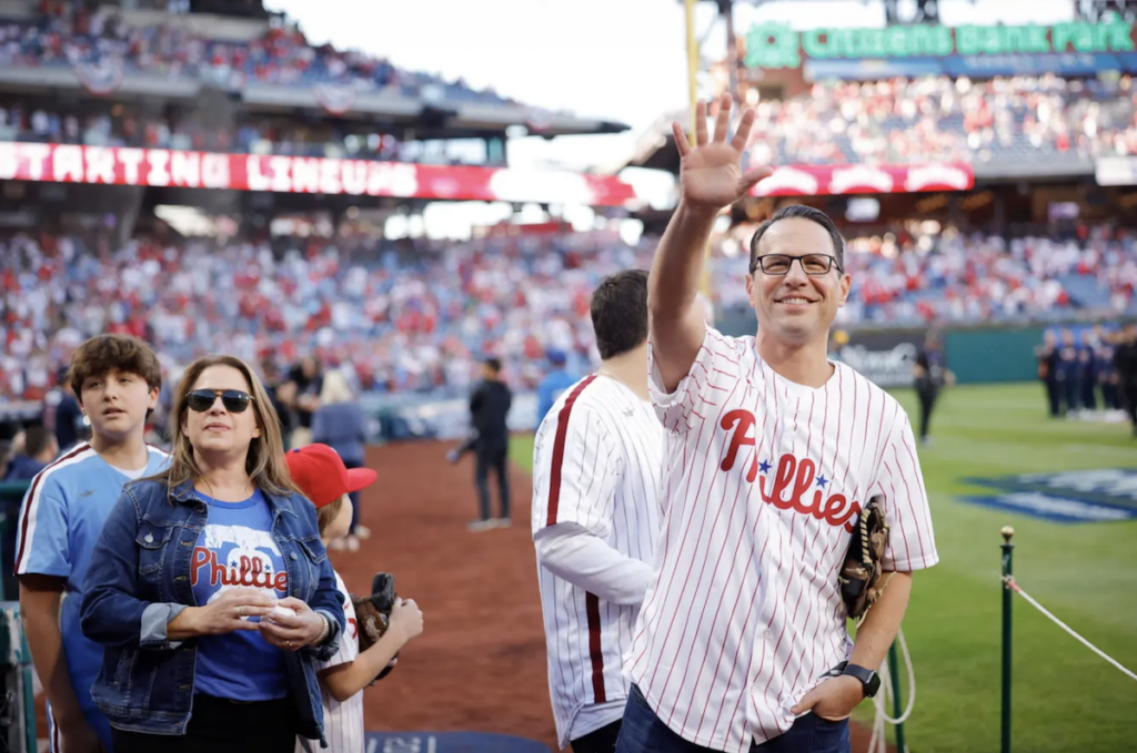 gov-shapiro-phillies-game-CMS-122623 Pa. Gov. Josh Shapiro is seen at a Phillies game.