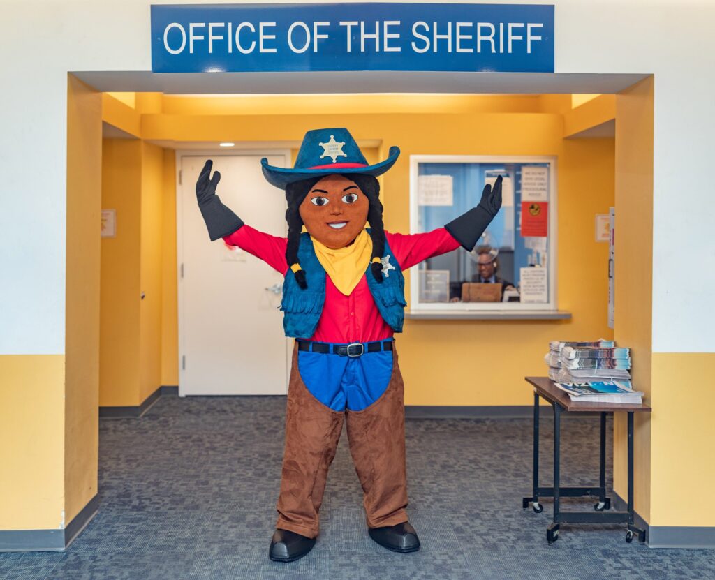 mascot-sheriffjustice-scaled Deputy Sheriff Justice, the new mascot of the Philadelphia Sheriff's Office, joins a lineup of characters repping Philly's government agencies. (Courtesy Sheriff's Department)
