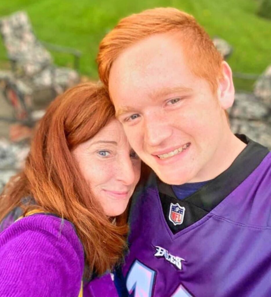 Paul St. Pierre, right, with his mother Colleen Quinn, left
