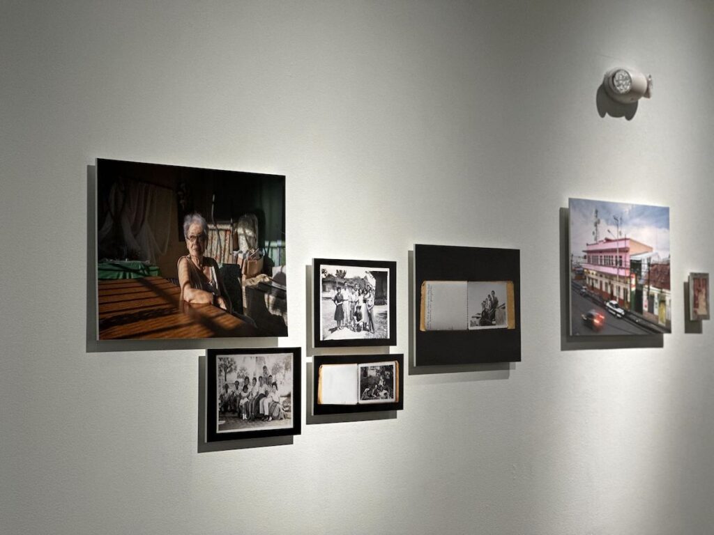 Photographs displayed on the walls
