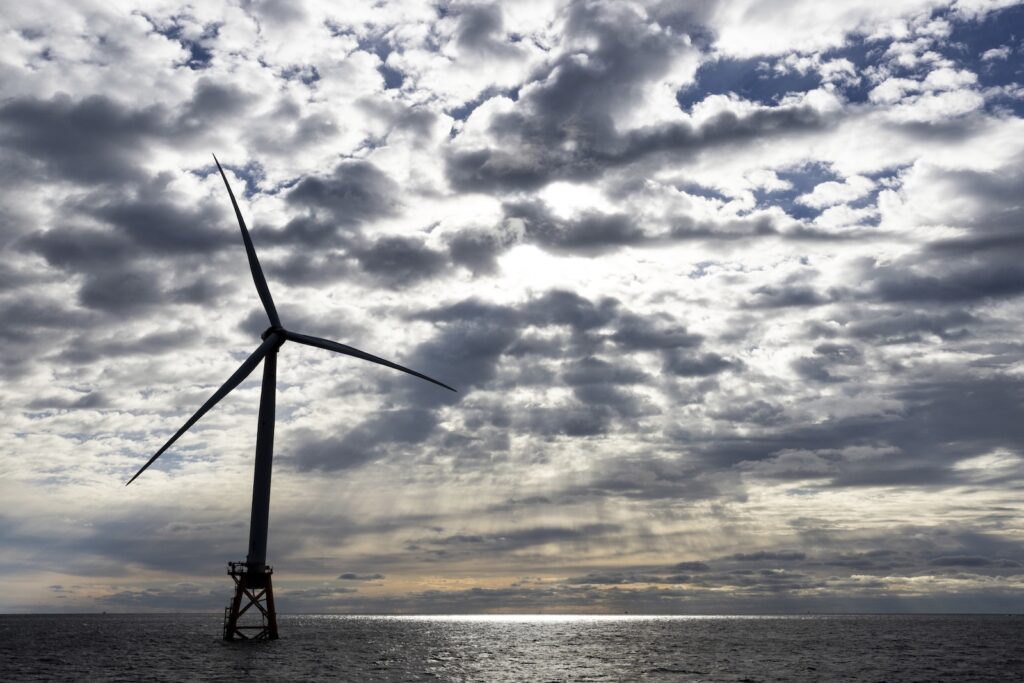 Offshore Wind Whales Explainer A Block Island Wind Farm turbine operates