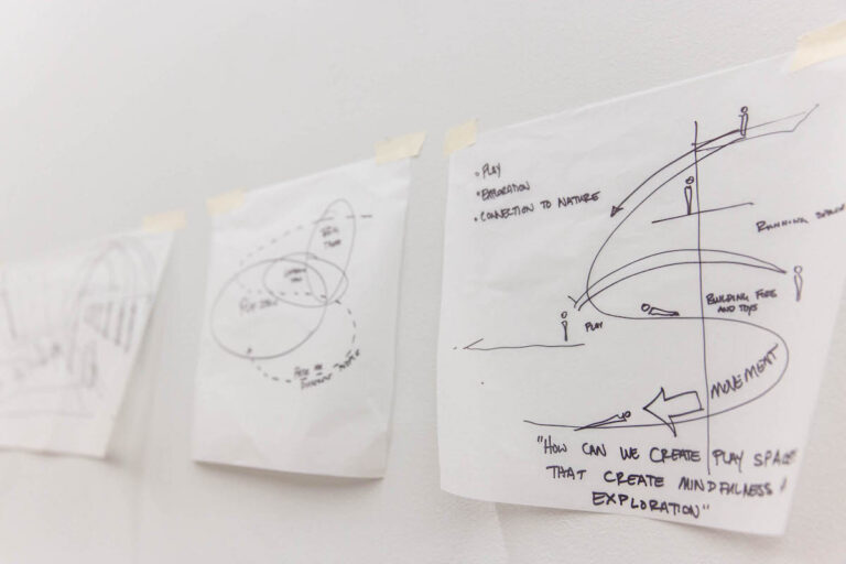 A design drawing on a wall