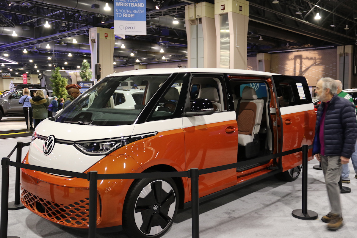 The fully electric 2025 Volkswagen ID.Buzz can be configured with six or seven seats. It will be available at dealerships later this year.