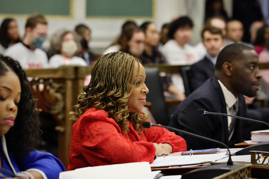 Philadelphia City Councilmember Jamie Gauthier. (Emma Lee/WHYY) Philadelphia City Councilmember Jamie Gauthier.