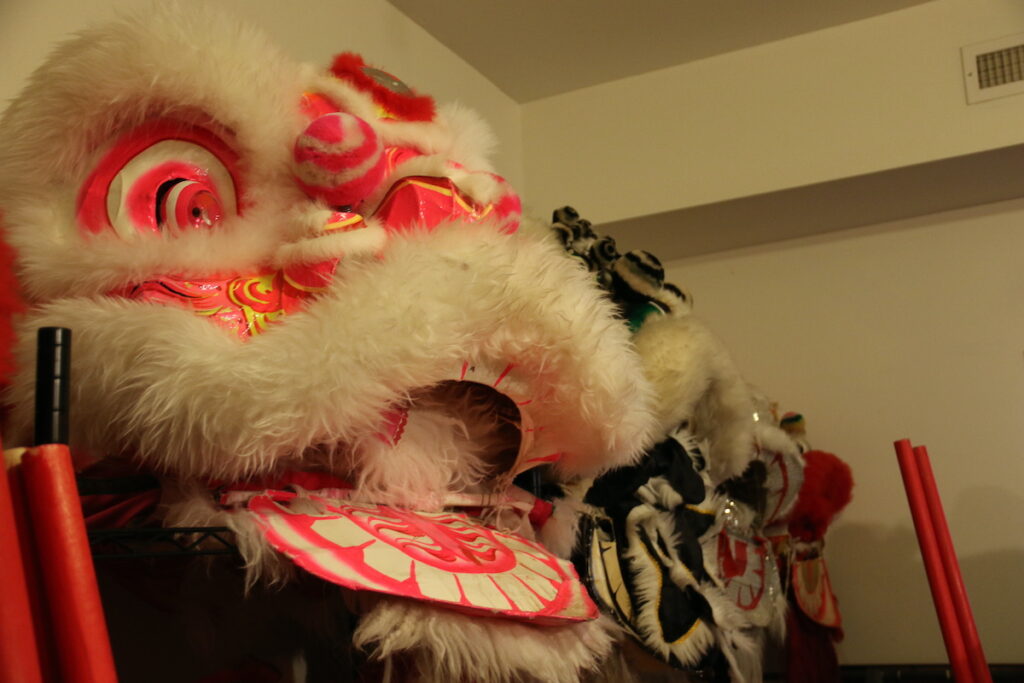 21CSLION Lion masks at a rehearsal space in Chinatown