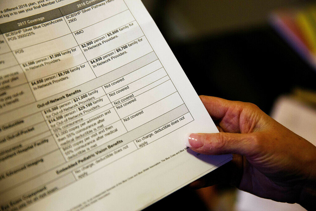 On the Money Insurance Denials A close-up of a health insurance coverage form being held by someone.