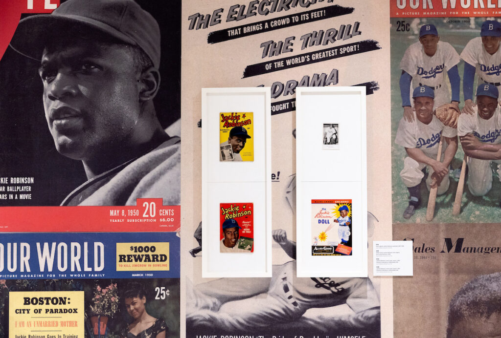 CORRECTION Jackie Robinson Museum Baseball File photo: An exhibit is shown at the Jackie Robinson Museum, Tuesday, July 26, 2022, in New York. (AP Photo/Julia Nikhinson)